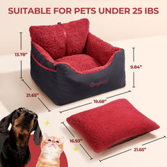 BurgeonNest dog car seat side view demonstrates secure placement with adjustable belts for traveling pets