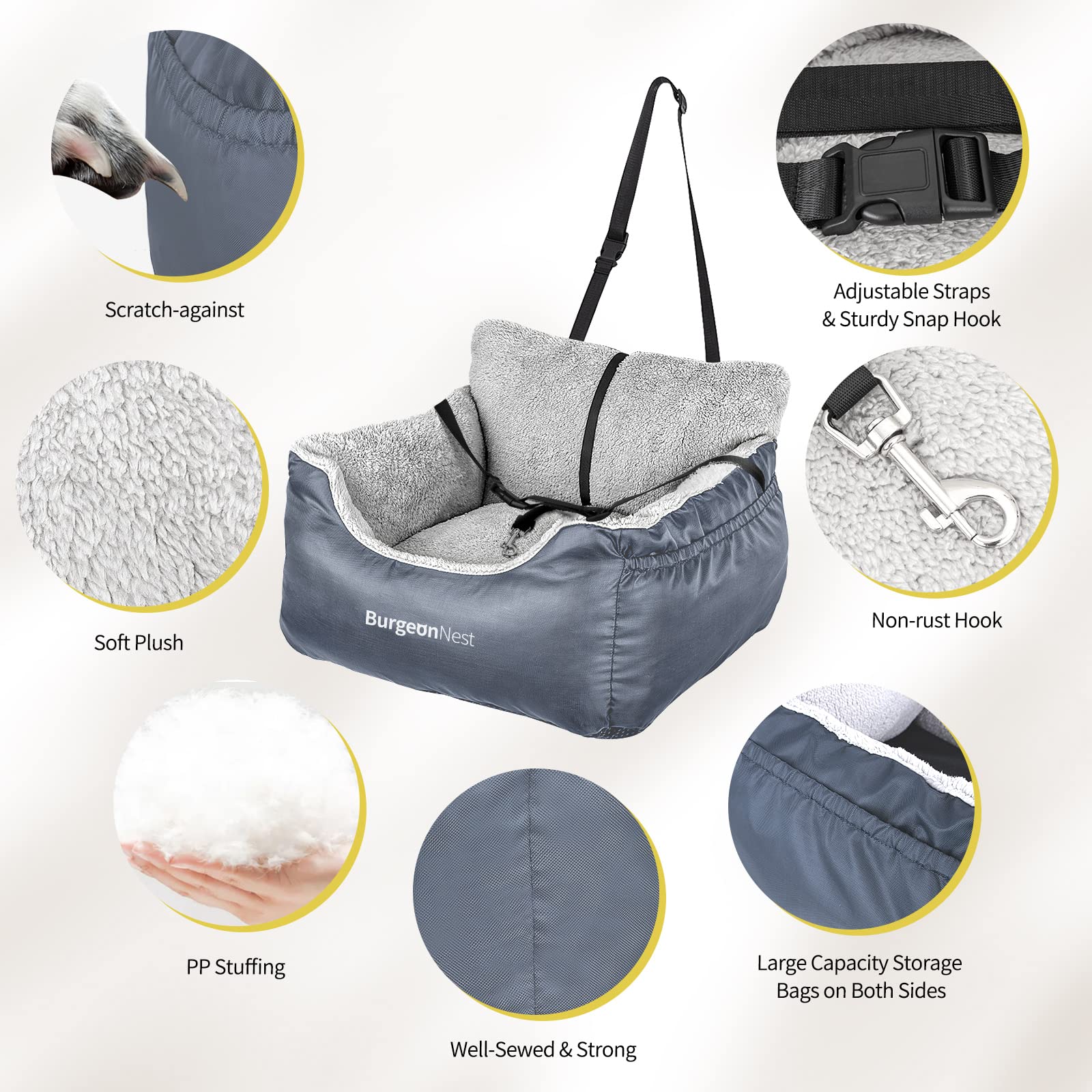 BurgeonNest dog car seat storage pockets keep essentials within reach.