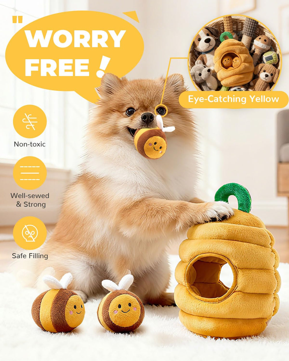 BurgeonNest squeaky bees with crinkle wings boost engagement.