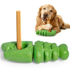 Buriesur bully-stick-holder front view showing safe chewing setup
