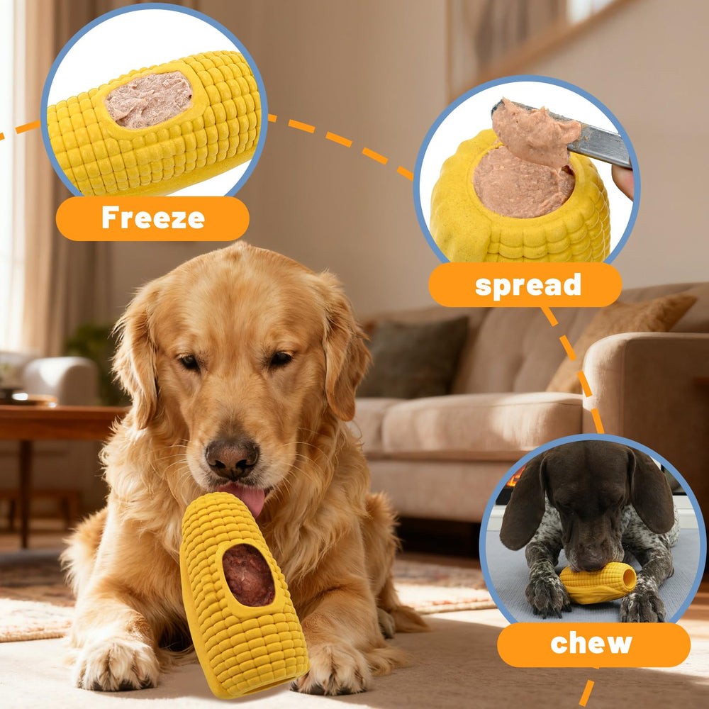 BURIESUR dog chew toy grooved texture cleans teeth during chewing sessions