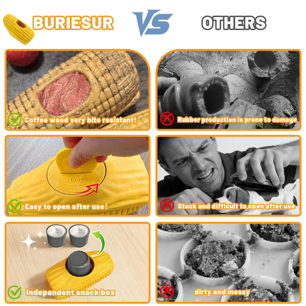 BURIESUR dog chew toy snack box inside demonstrates ready-to-fill treat dispenser