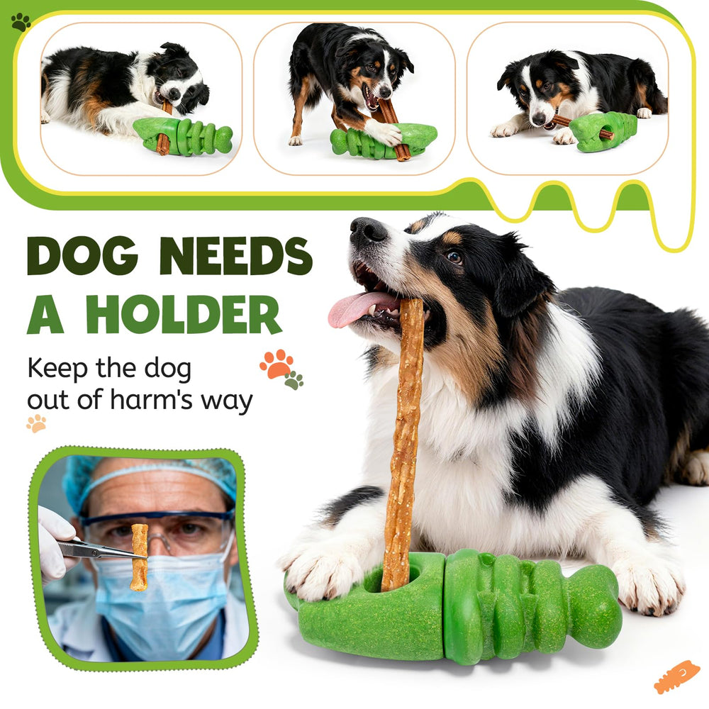 Buriesur dog chewing with 3-in-1 toy in action
