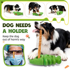 Buriesur dog chewing with 3-in-1 toy in action