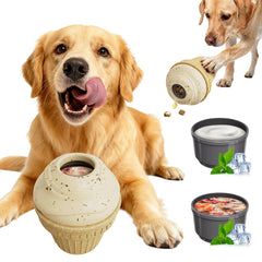 BURIESUR indestructible frozen treat dispenser front view with enrichment