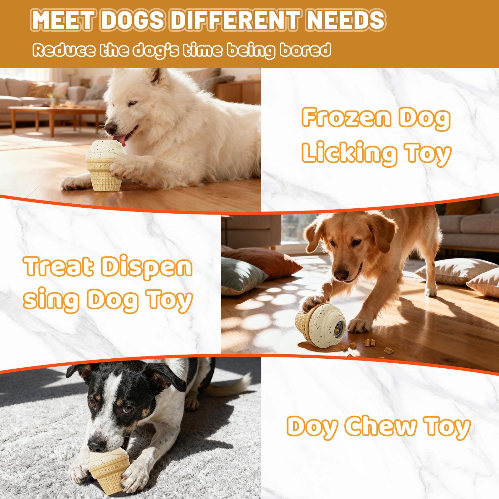 BURIESUR indestructible frozen treat dispenser open lid showing treat access for slow feeding