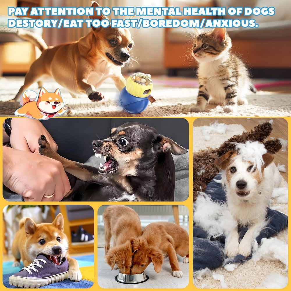 BURIESUR interactive dog toy bottom rolling action encourages independent play