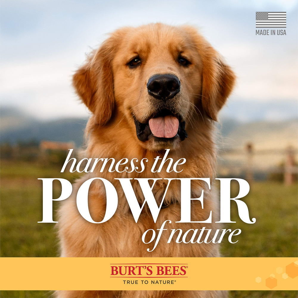 Made in USA badge on Burt's Bees for Pets packaging.