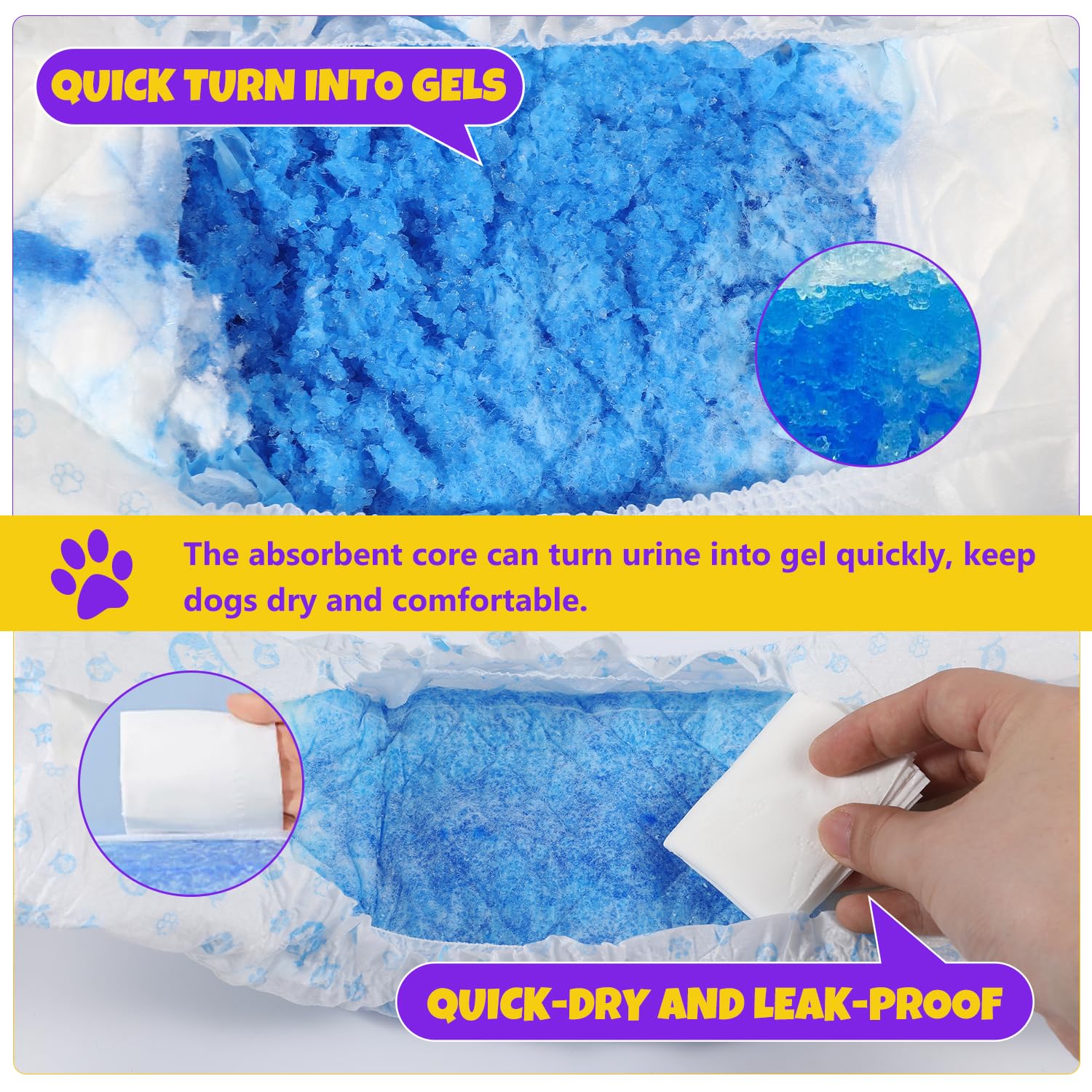 BURVAGY super-absorbent core closeup illustrates fast liquid absorption.