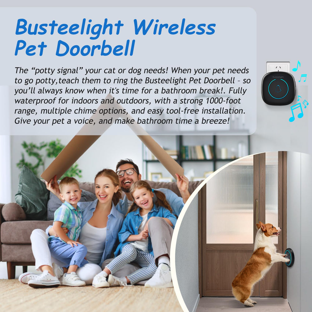 Busteelight Soft Ring Blk Dog Bell outdoor waterproof placement withstands weather.