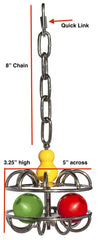 Busy Bird Impossi-Ball treat dispenser in action encourages problem solving.