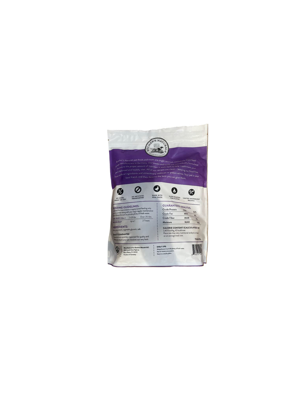 Butcher's Natural Costless Duck Breast Fillets close-up, oven-roasted flavor for tasty dog rewards.