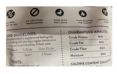 Butcher's Naturals real duck 75% meat content emphasizes protein-forward snack.