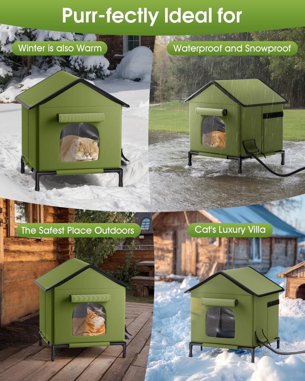 Butifoc heated outdoor cat house designed for ferals and outdoor cats.