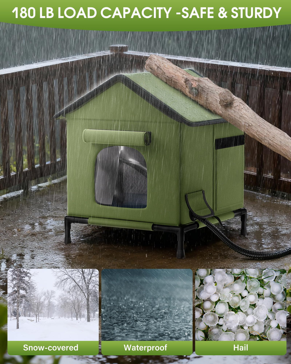 Butifoc heated outdoor cat house uses five-layer insulation for warmth.