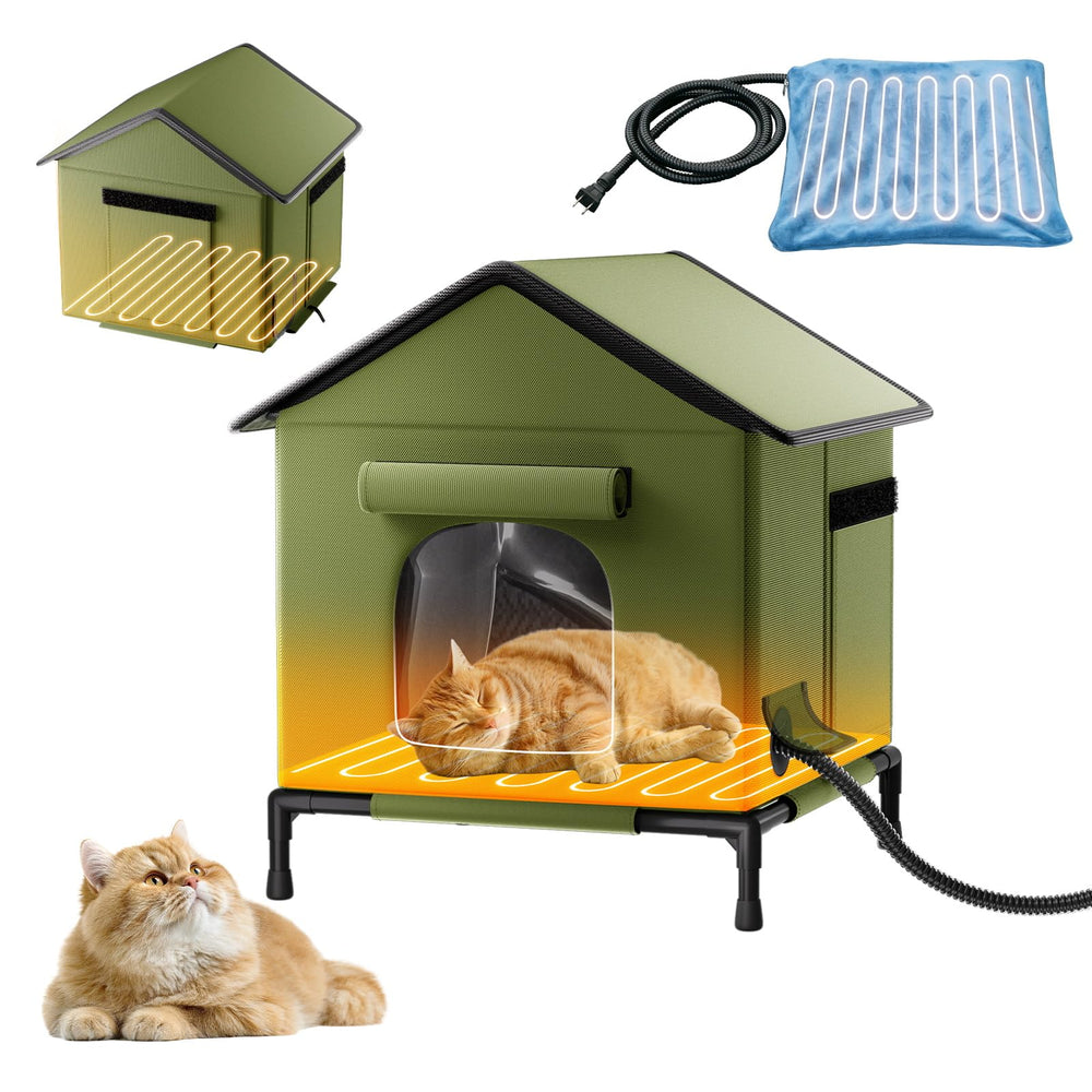 Butifoc heated outdoor cat house shows quick-assembly design for fast shelter setup.