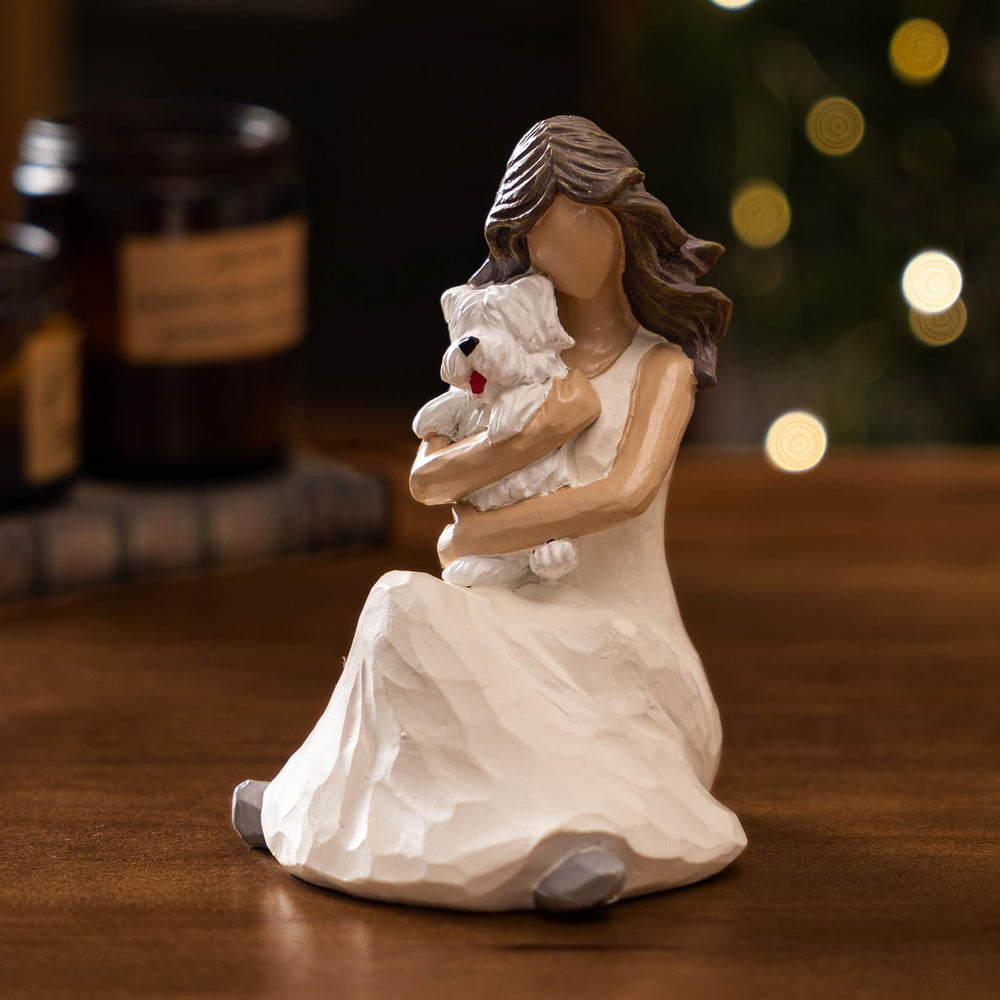 BUTILIVEEN home decor angel dog ornament pairs with shelves and desks.