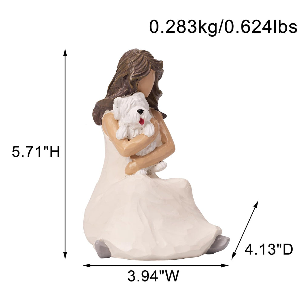 BUTILIVEEN woman with dog figurine on table suits thoughtful gift-giving.