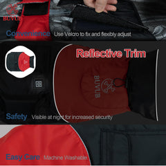 BUVUB heated dog warm coat waterproof fabric keeps your dog dry in rain or snow