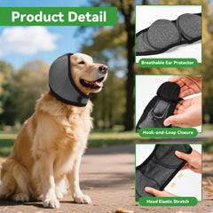 BUWZUJR calming hoodie ear protectors help dogs stay relaxed during fireworks.