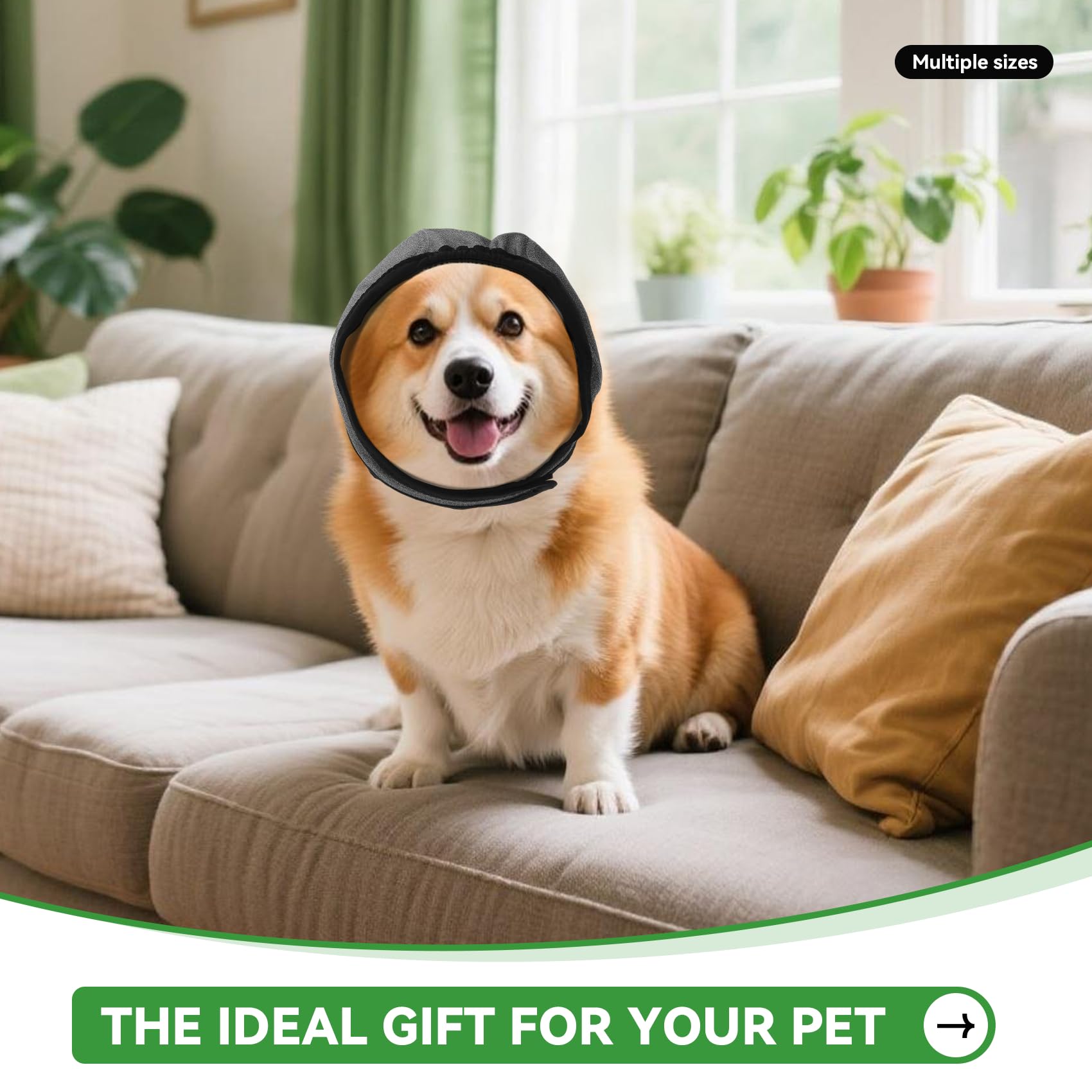 BUWZUJR size options S/M/L cover small to large dogs with head circumference guidance.