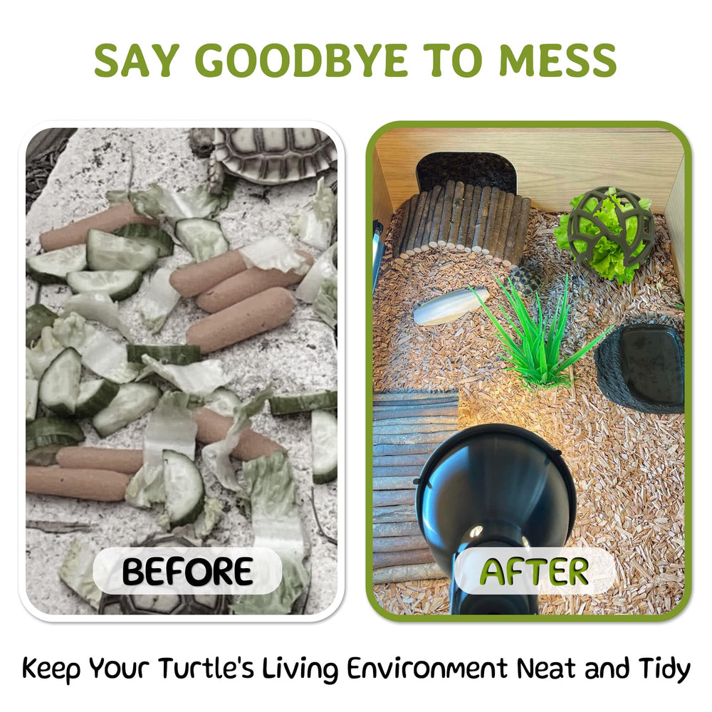 BUYBYLOV tortoise treat ball supports natural foraging and activity.