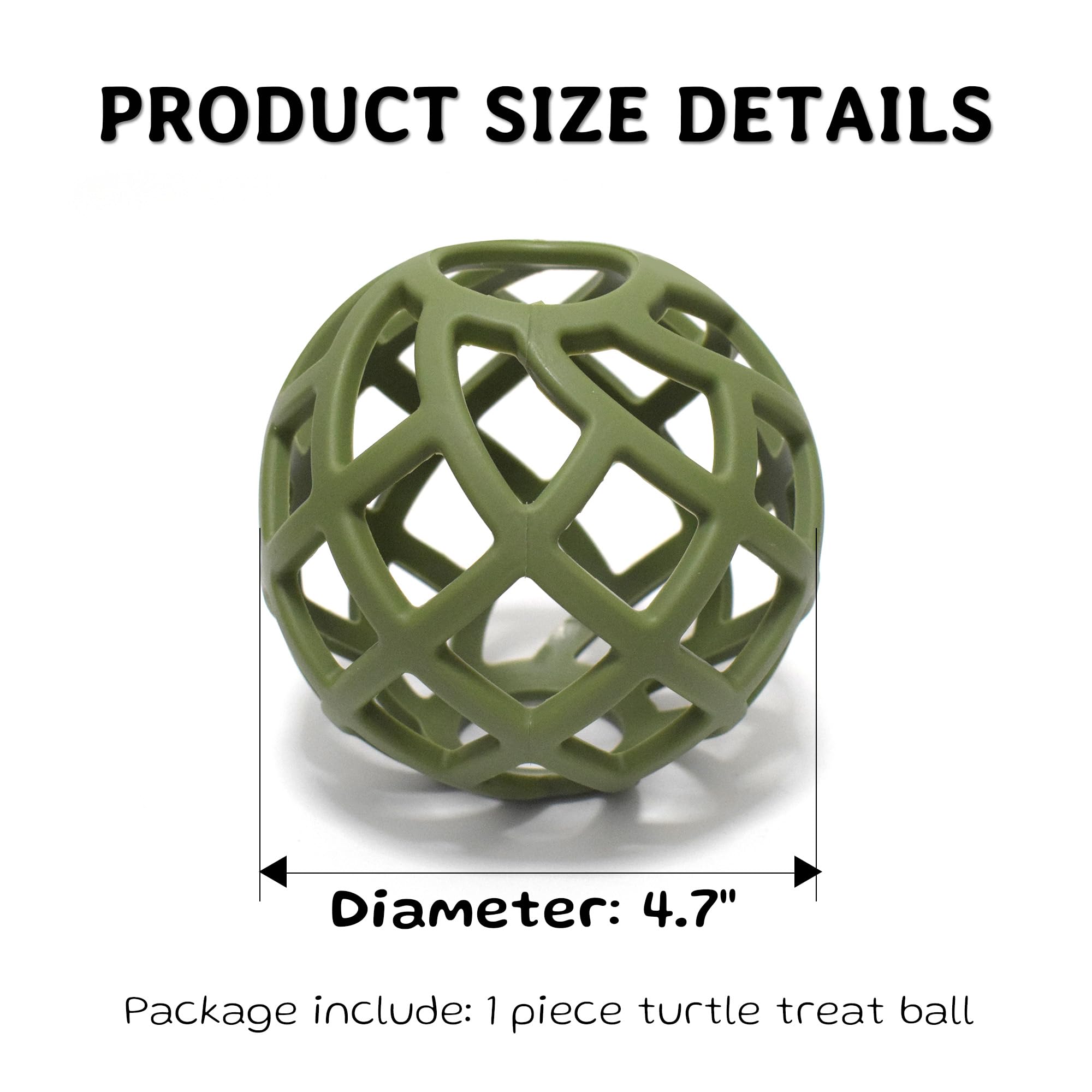 BUYBYLOV tortoise treat ball rolling action encourages chasing and exercise.