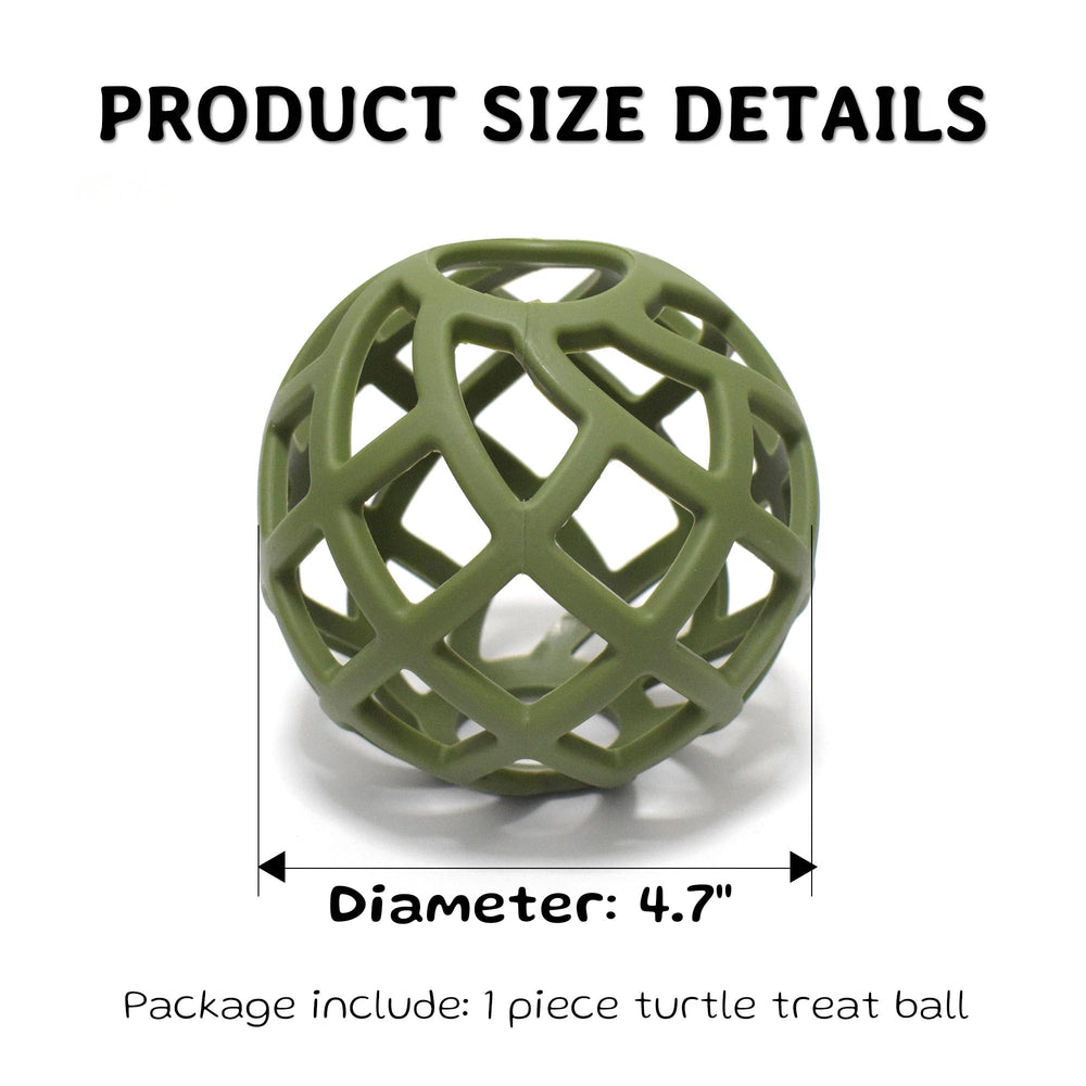 BUYBYLOV tortoise treat ball rolling action encourages chasing and exercise.