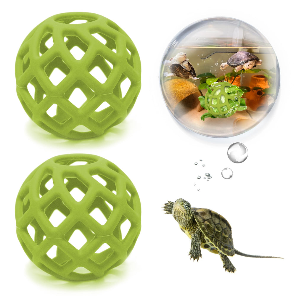 BUYBYLOV Turtle Feeder Ball 2-pack product shot supports interactive enrichment for small turtles