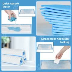 Buyockss Disposable Puppy Training Pads absorbent core quickly captures liquid with less mess