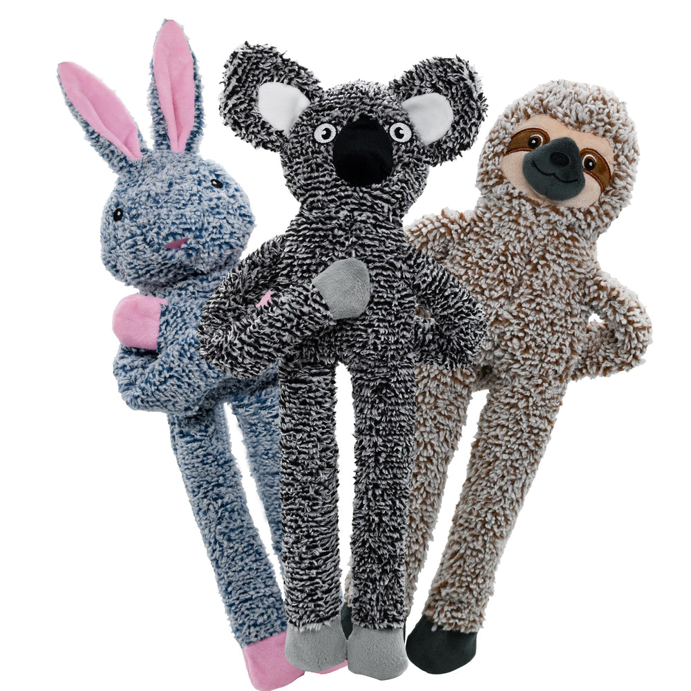 BUYPOW 3-pack rabbit toy highlights no-stuffing plush for gentle teething play
