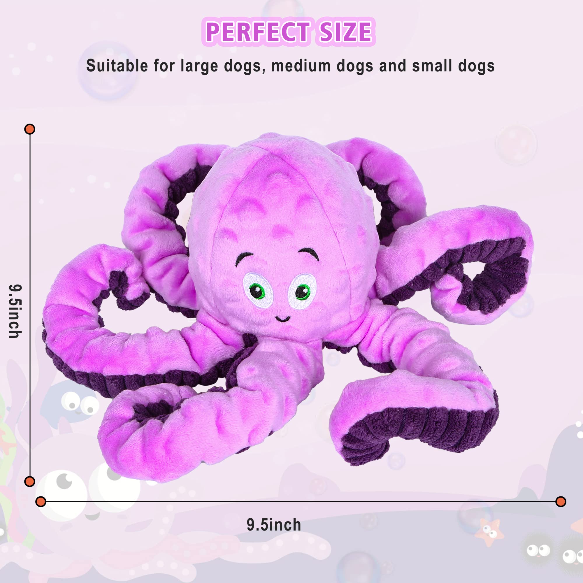 BUYPOW Octopus toy purple whistle and squeak add lively play moments.