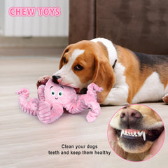BUYPOW Octopus plush toy pink close-up stitching shows double-stitch durability.