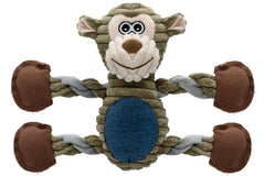 BUYPOW Monkey plush squeaky dog toy engages dogs during play