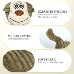 BUYPOW monkey dog toy with squeaker excites dogs for fetch