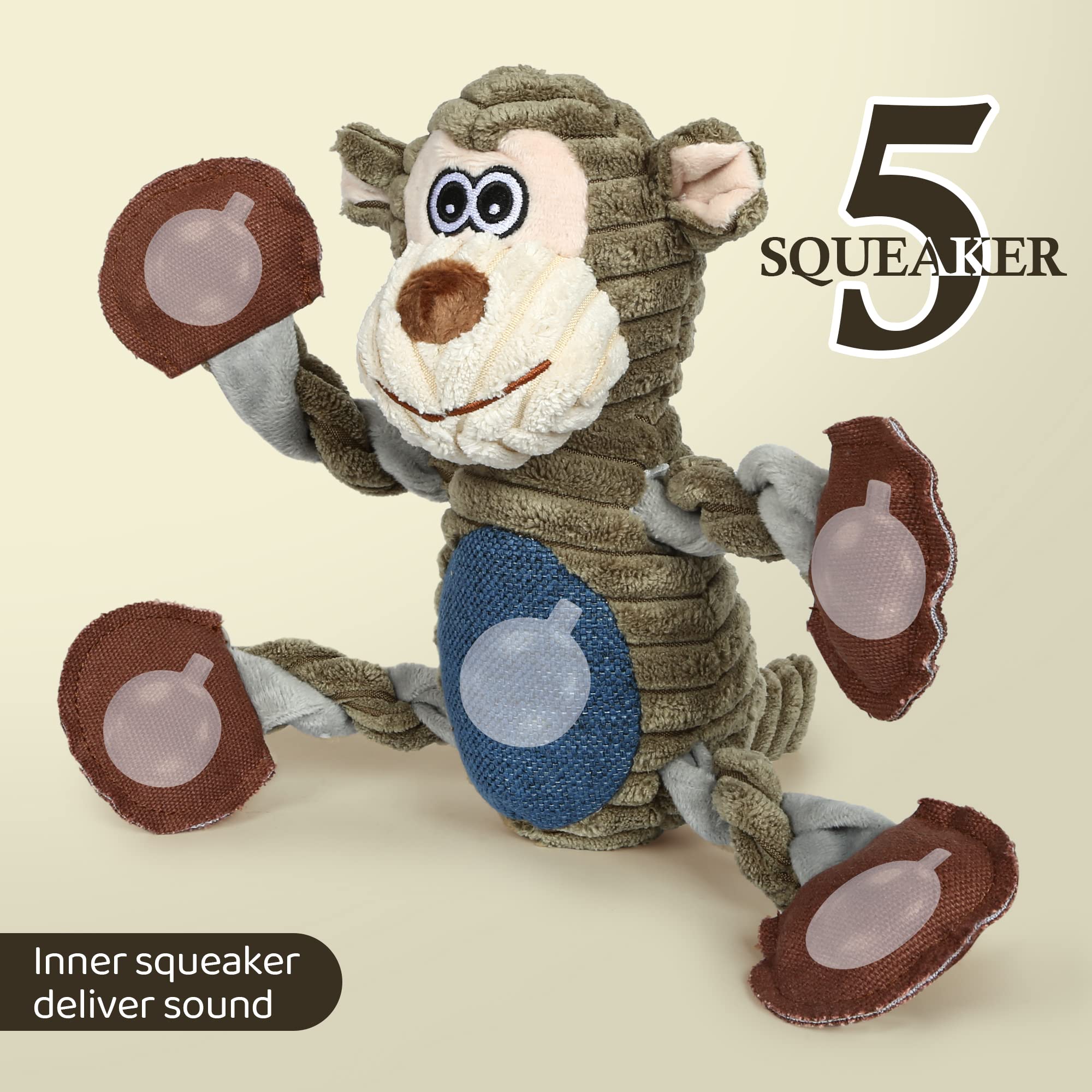 BUYPOW Monkey plush toy provides soft material for gentle teething