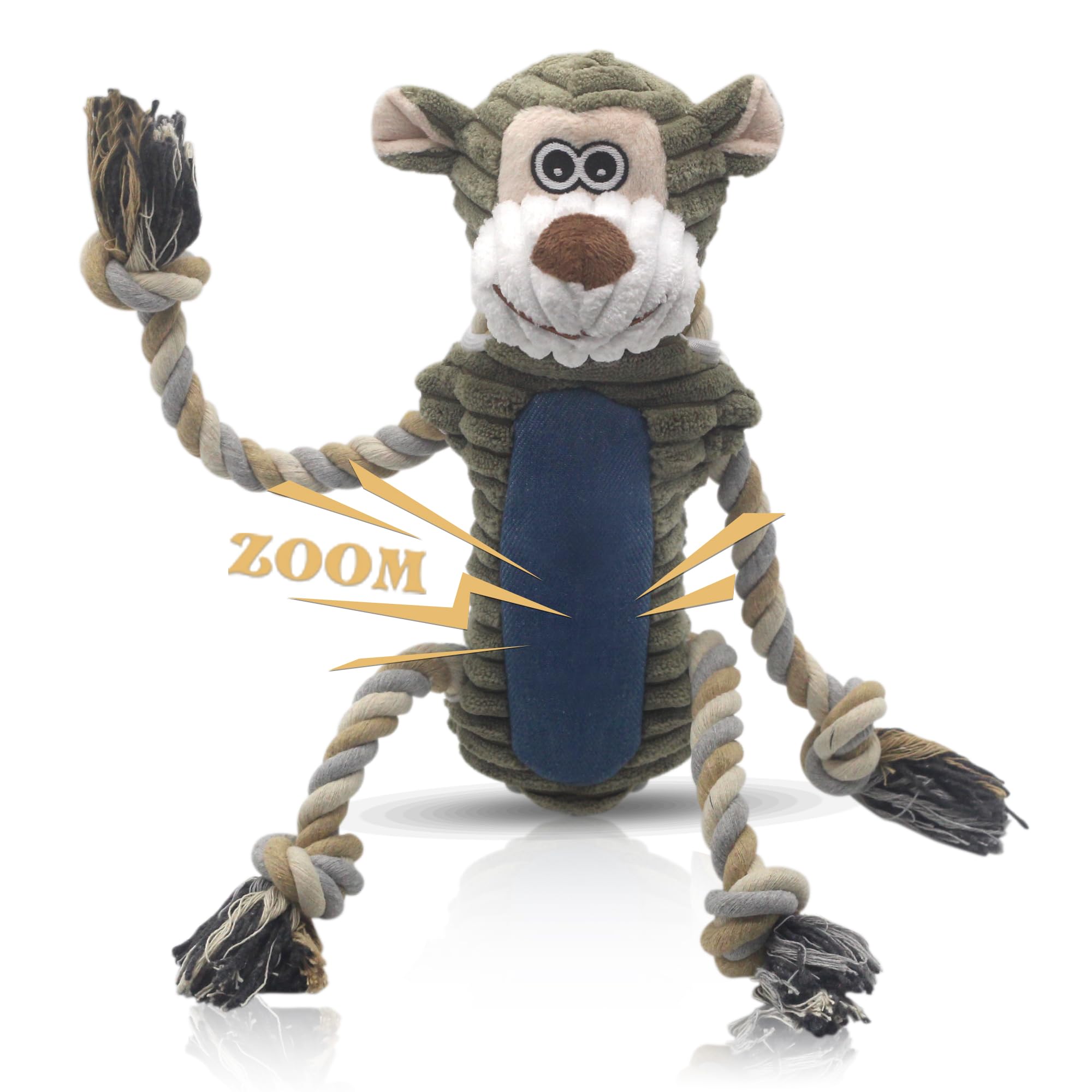 BUYPOW Monkey plush head squeaker encourages interactive play and chews.