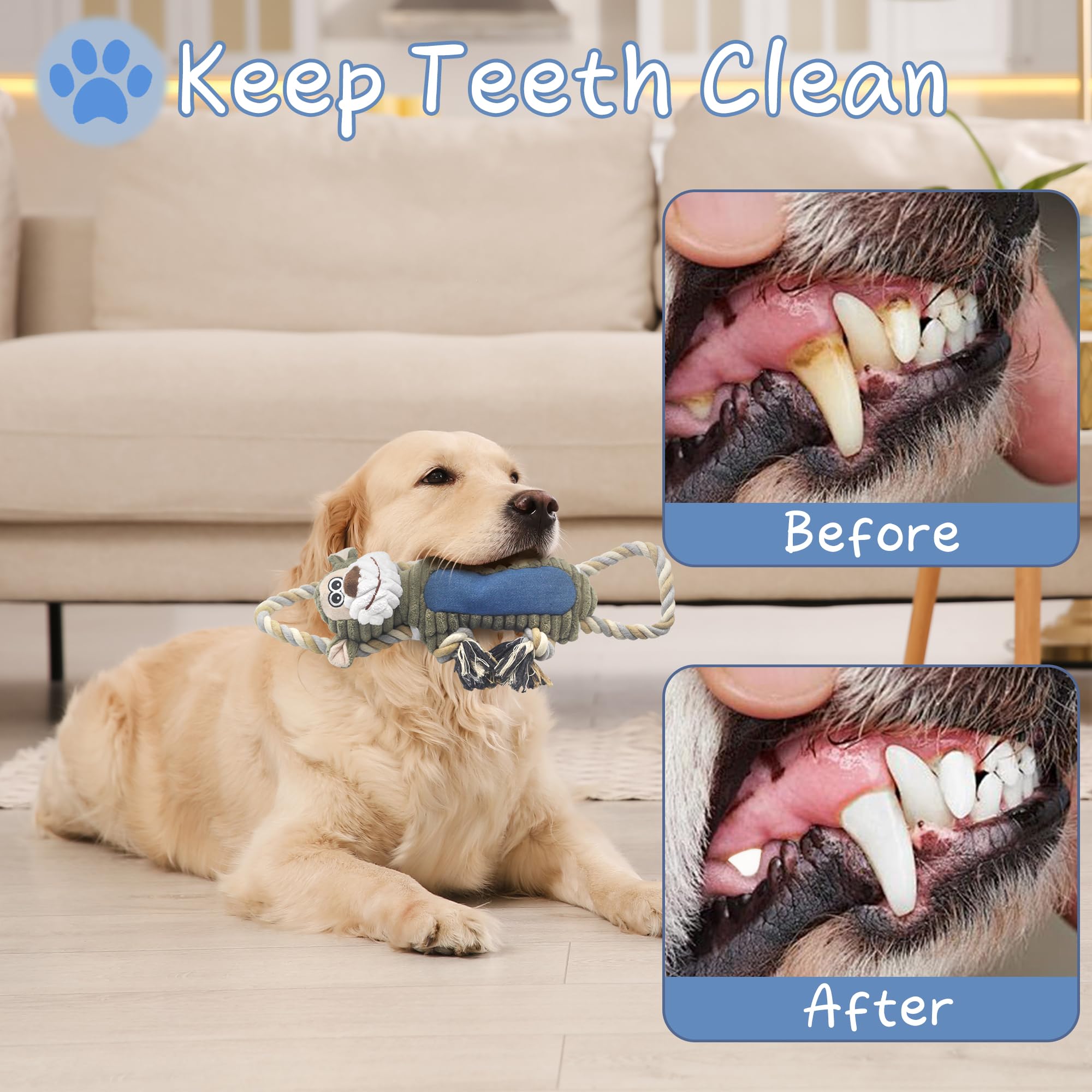 BUYPOW Monkey plush teeth-gum care supports gentle dental massage during chewing.