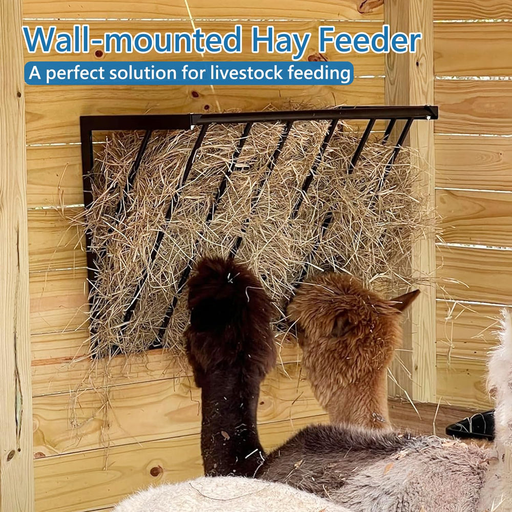 BUYYAH wall-mounted hay rack saves floor space in barns