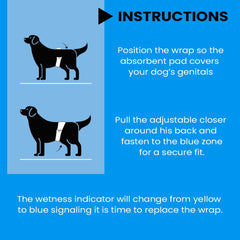 BV Dog Diapers Male XS absorbent core provides leak-proof protection