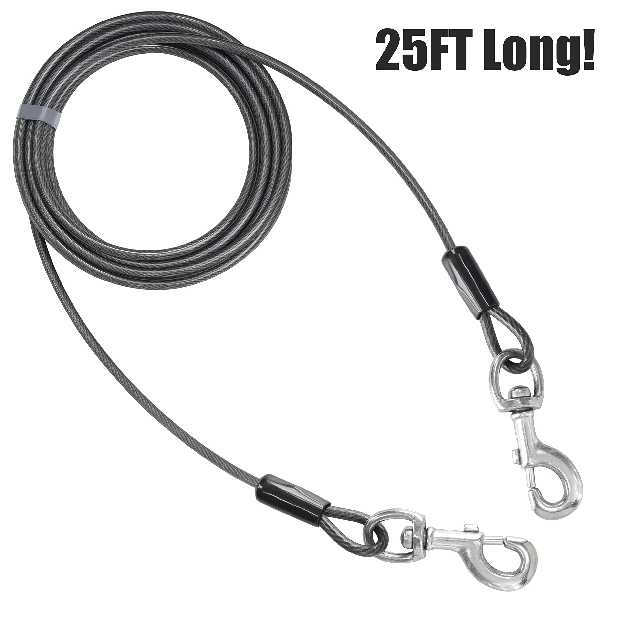 BV Dog Tie Out 25ft heavy-duty lead supports large dogs with durable outdoor strength