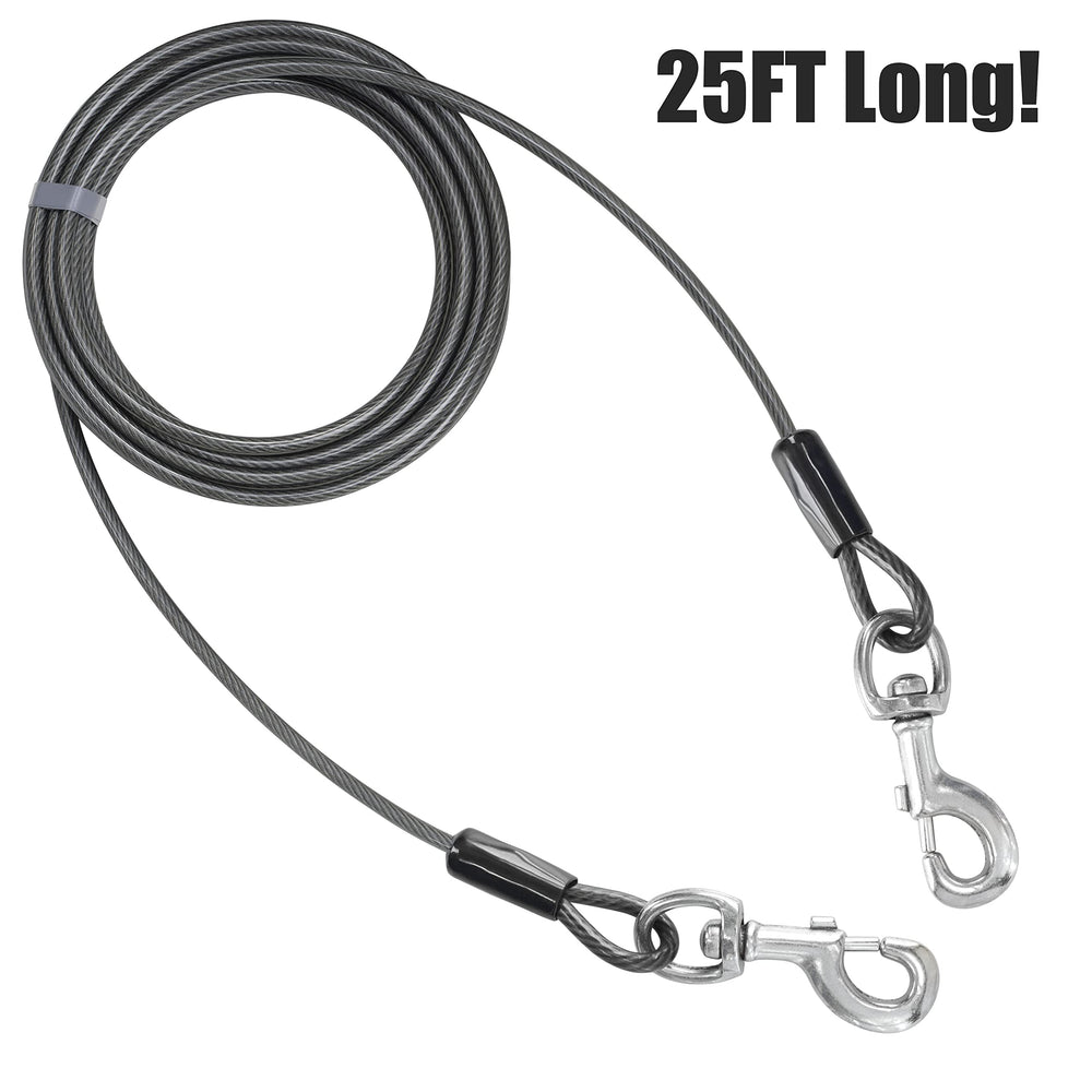 BV Dog Tie Out 25ft heavy-duty lead supports large dogs with durable outdoor strength