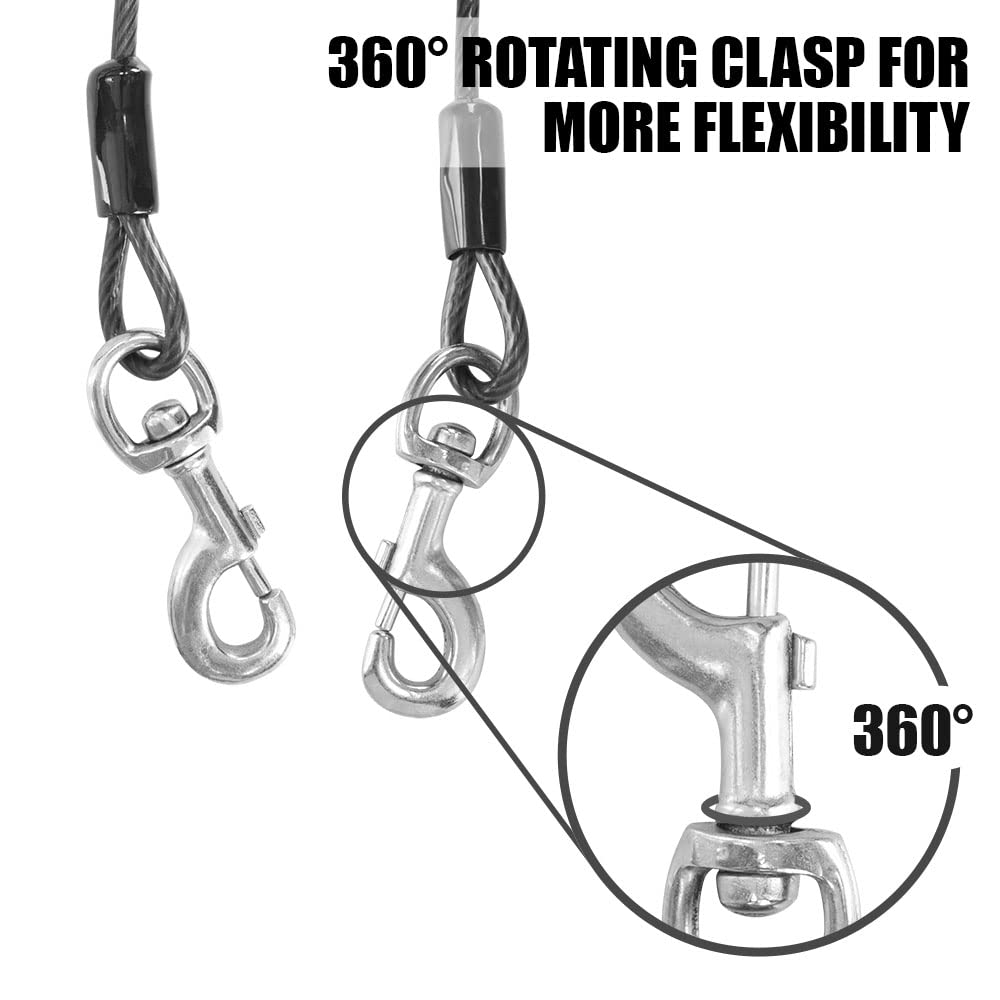 BV Dog Tie Out 25ft tangle-free design keeps lines neat in busy yards