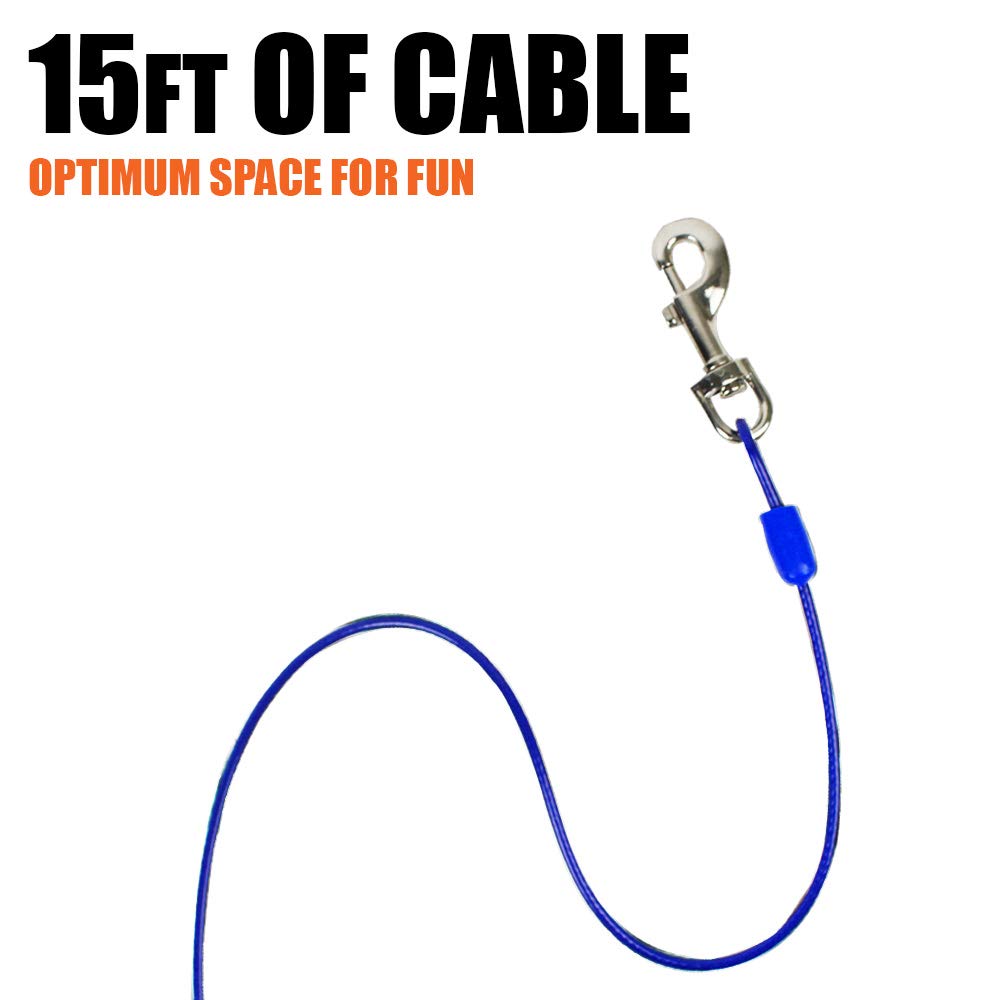 BV Dog Tie Out Cable dog running 15ft showcases safe outdoor roaming.