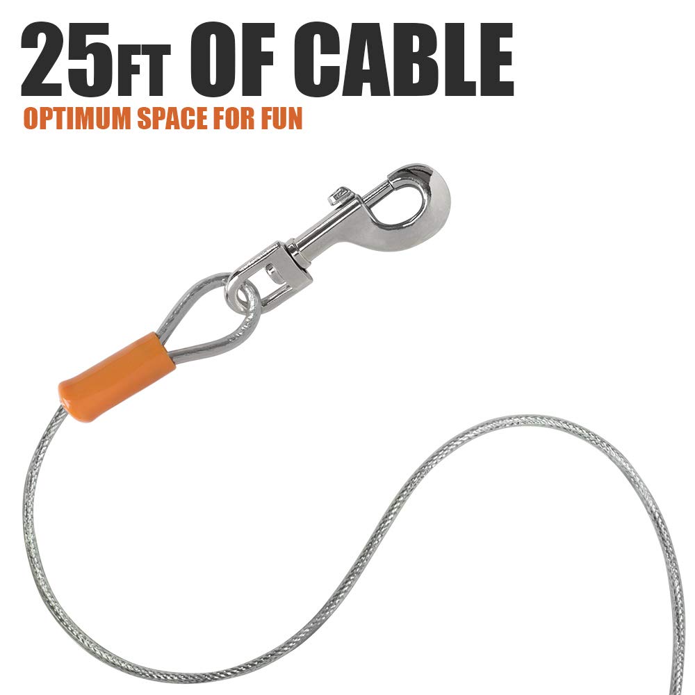 BV Dog Tie Out Cable ideal for yard-run outdoor play