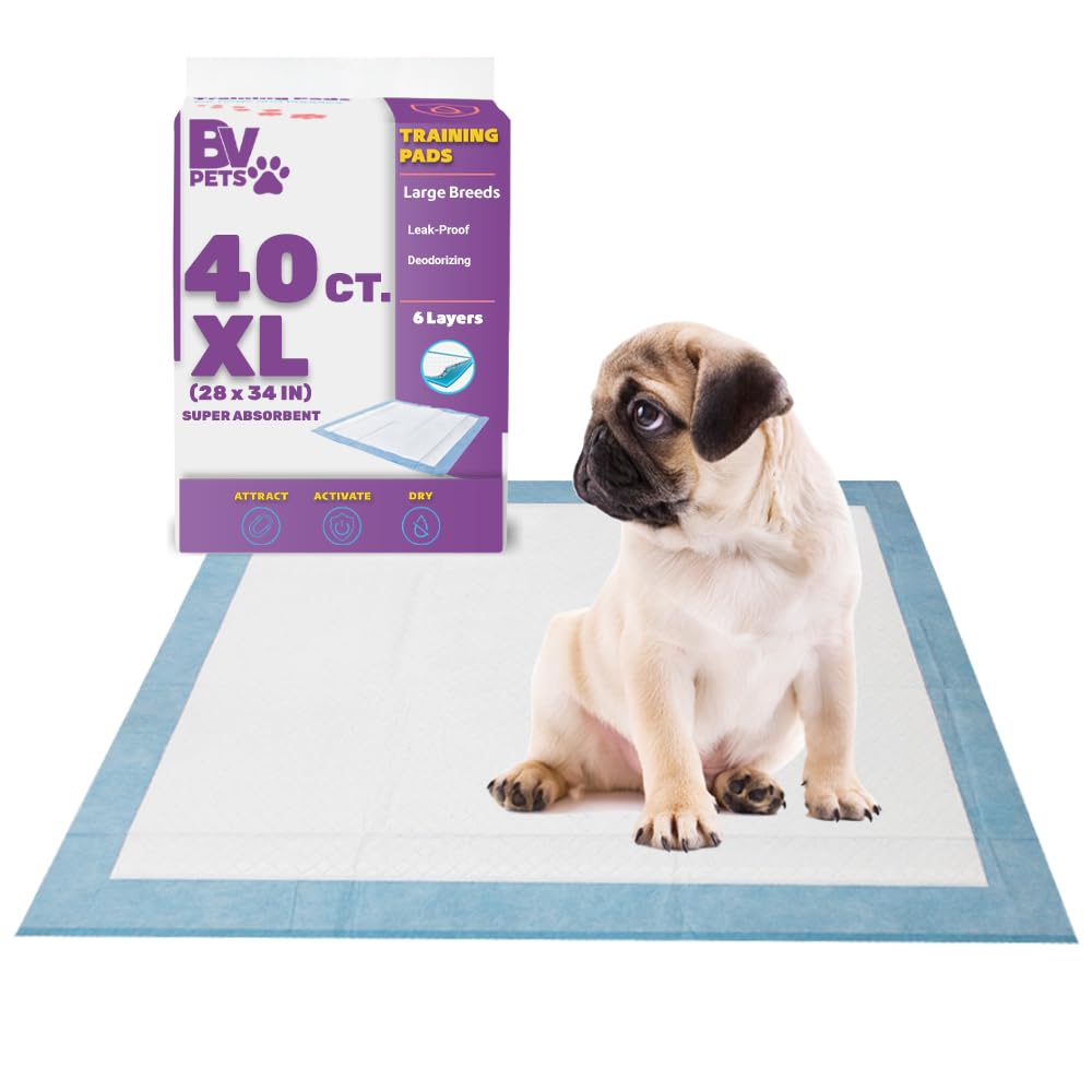 BV Puppy Pads XL absorbent core visible, guarding floors from leaks and odors.
