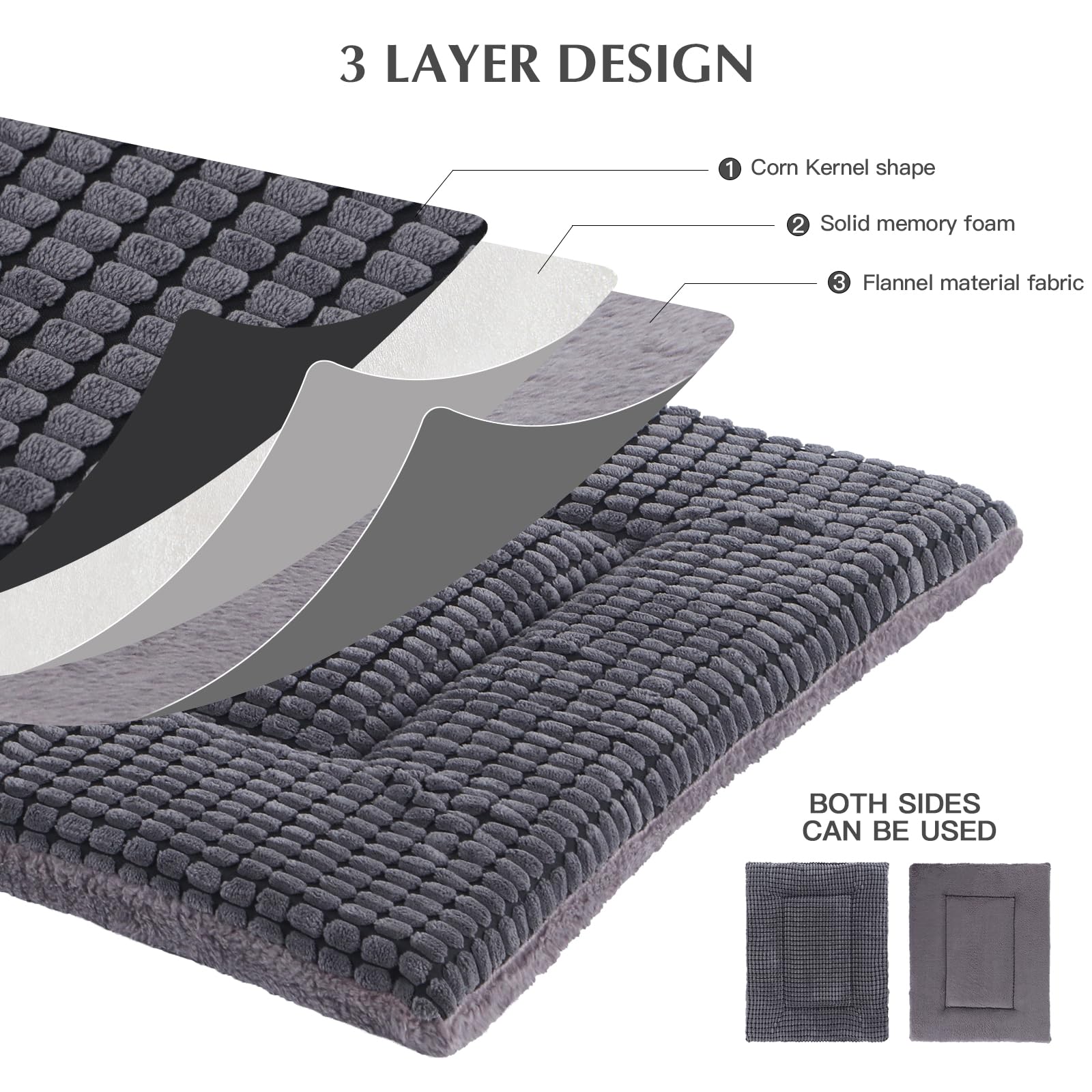 BVAGSS memory foam dog bed close-up shows cushioned support