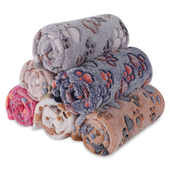 BVAGSS paw print blanket soft closeup highlighting plush warmth for pets