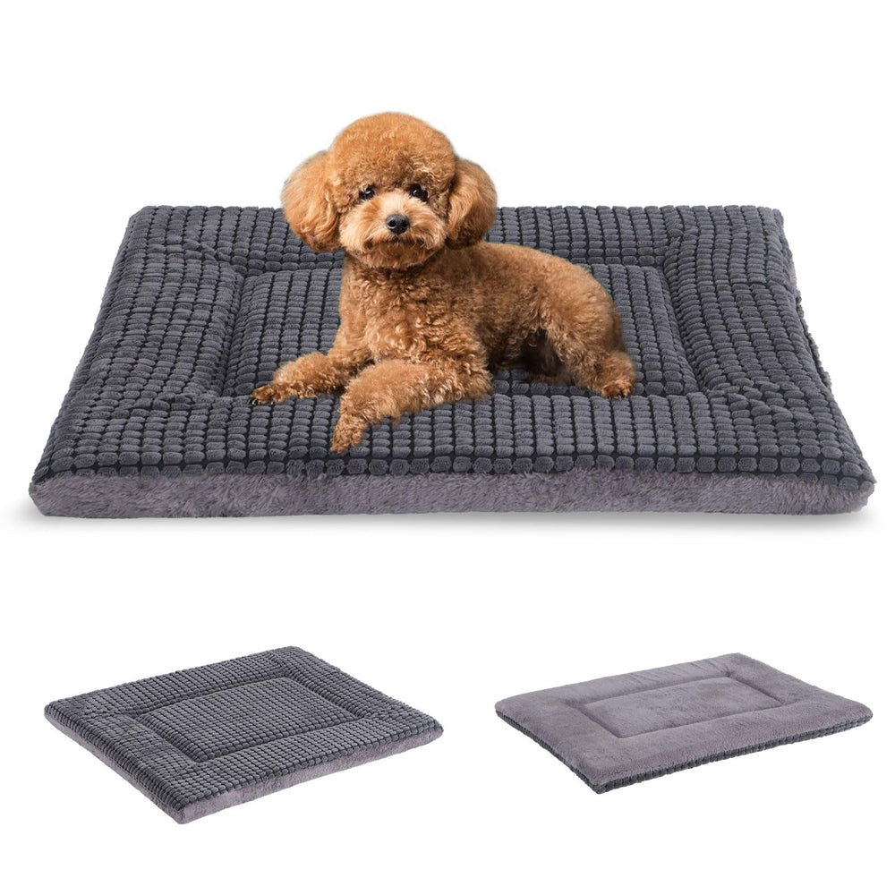 BVAGSS reversible dog crate pad plush side for cozy comfort and style