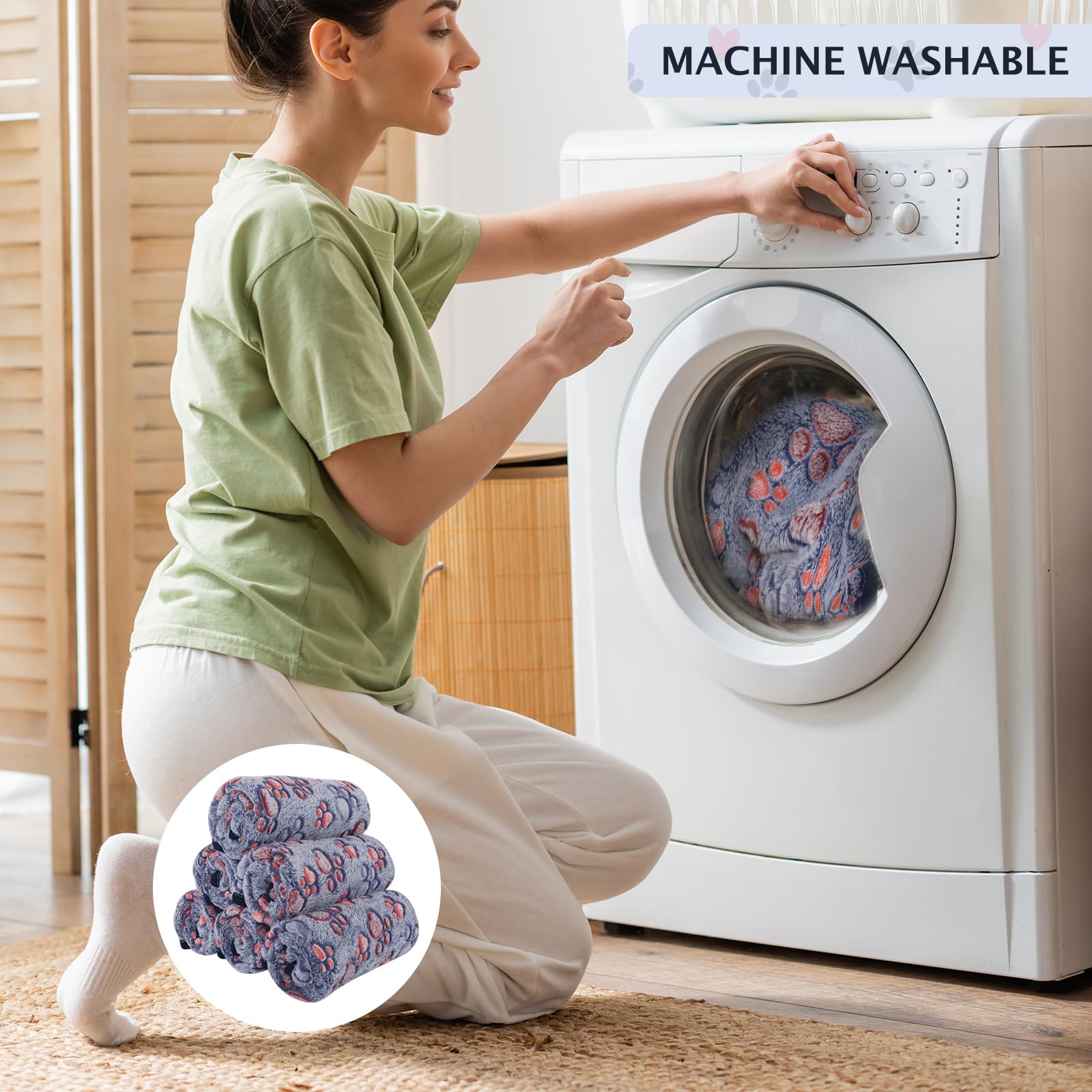 BVAGSS small to medium dog blanket sizes shown for various pets